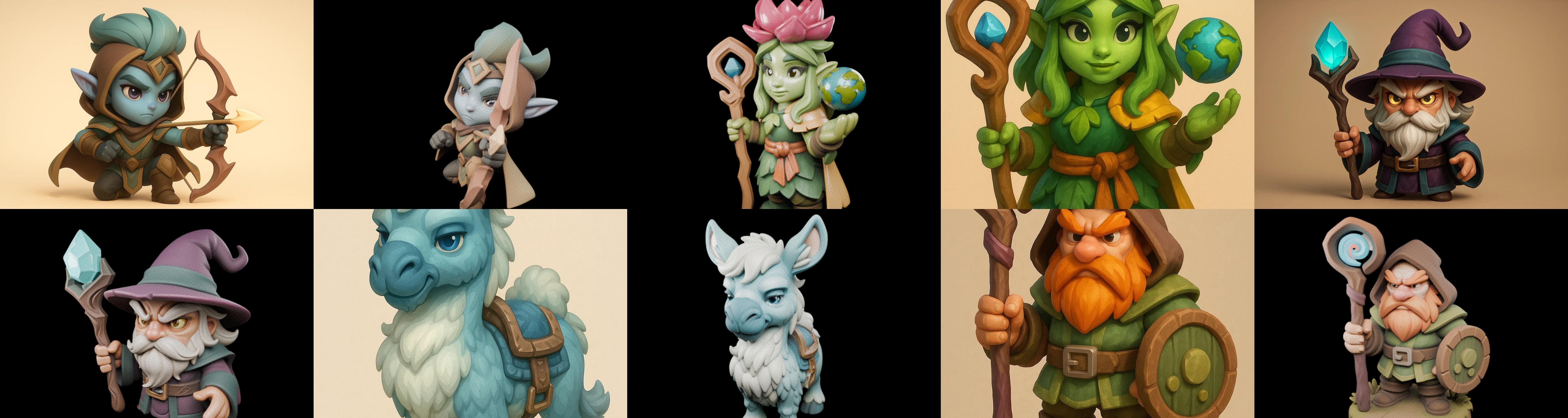 Role Play Fantasy Character bundle 2 pack 100 glb Low-poly 3D model_2