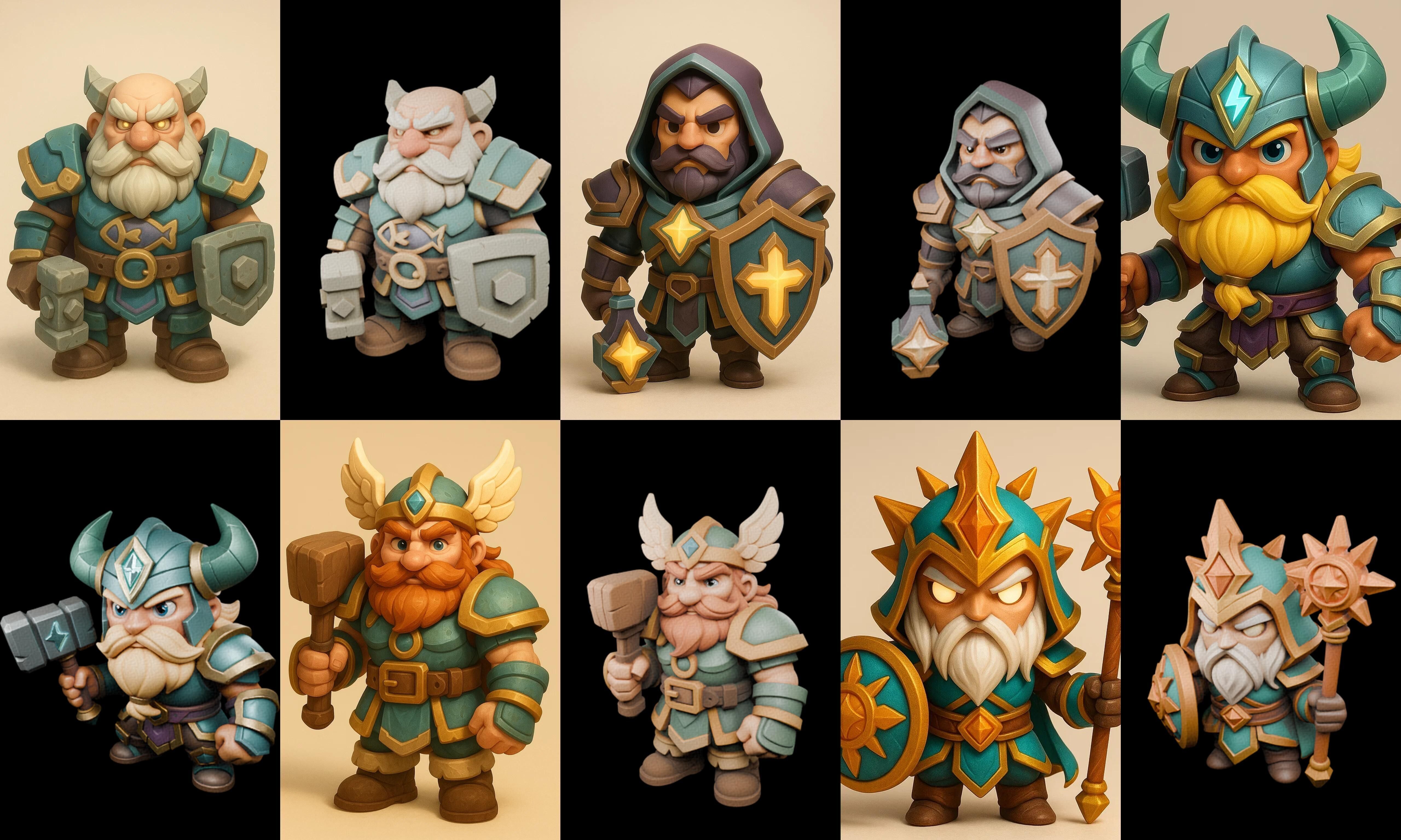 Role Play Fantasy Character bundle 18 pack 100 glb Low-poly 3D model_2