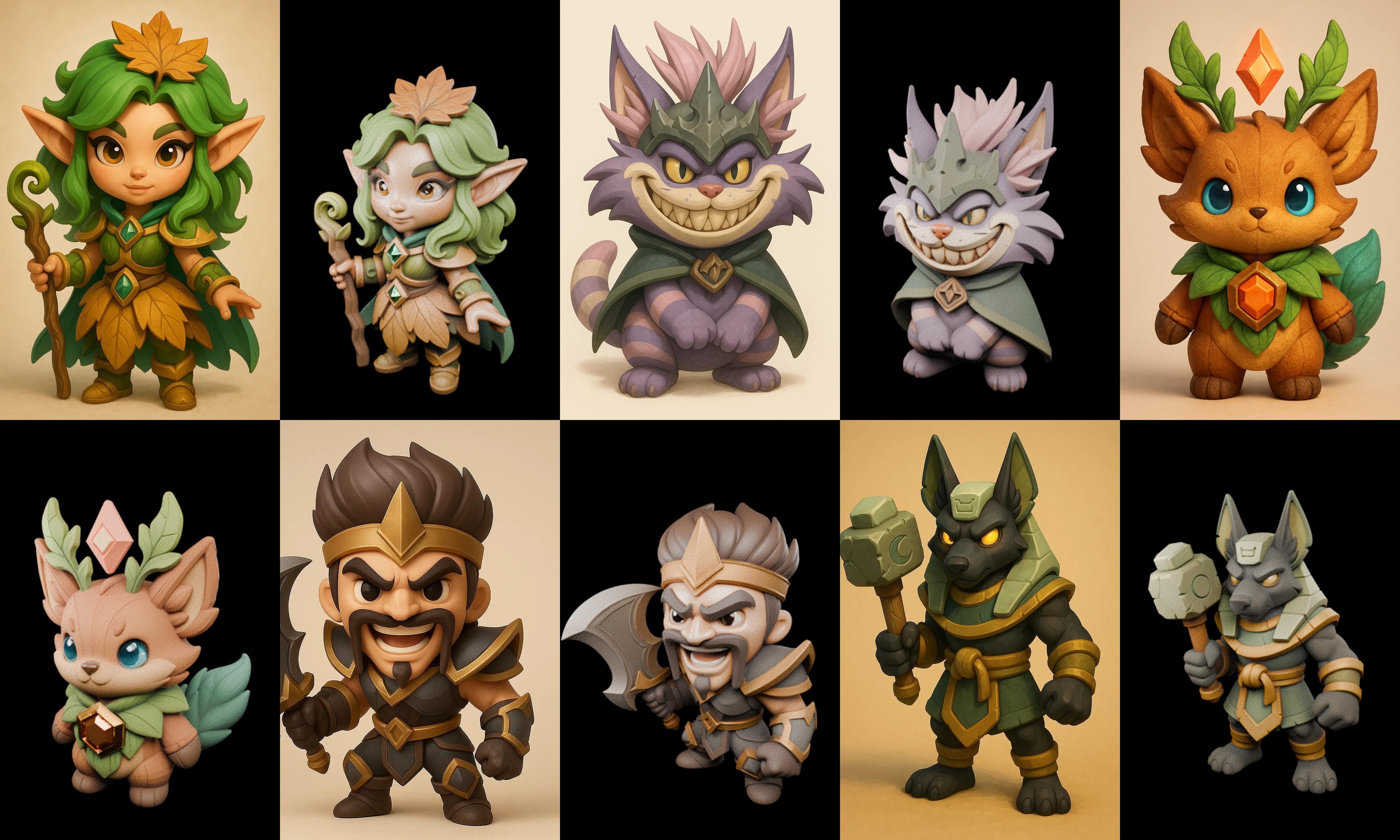 Role Play Fantasy Character bundle 18 pack 100 glb Low-poly 3D model_7