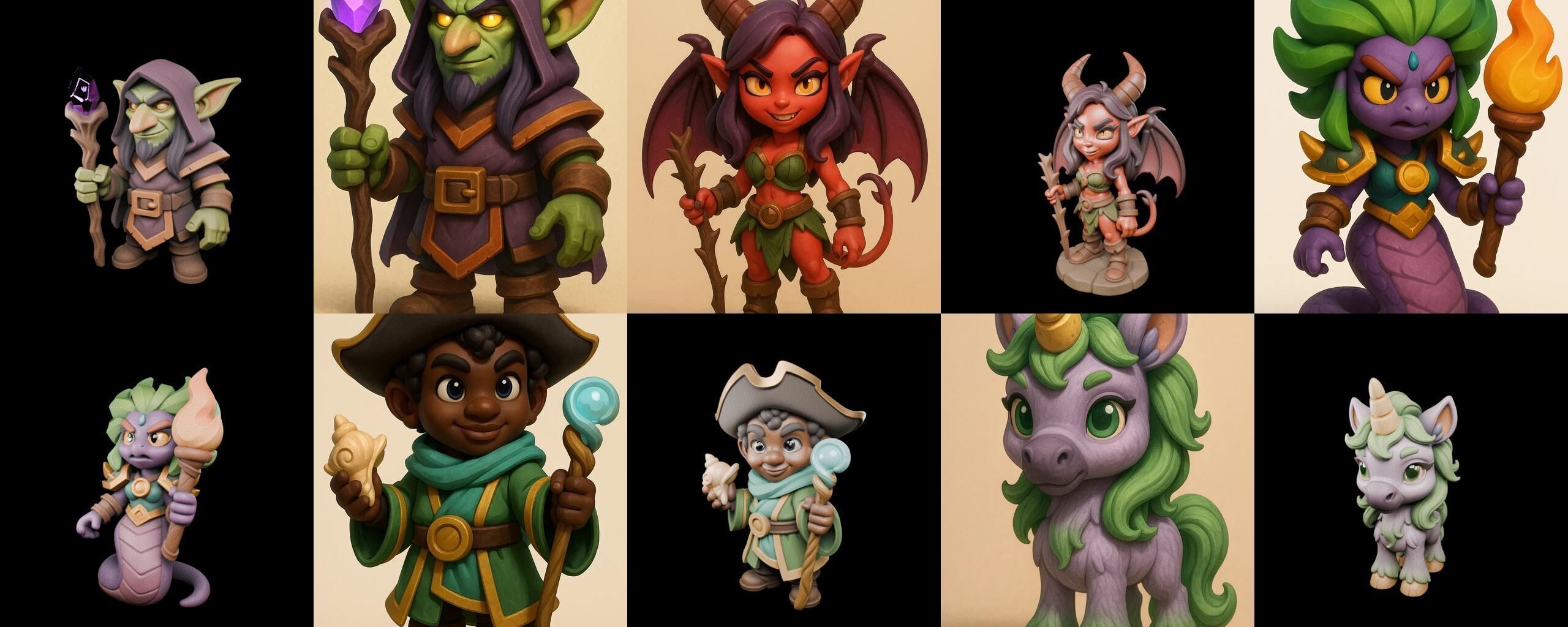 Role Play Fantasy Character bundle 18 pack 100 glb Low-poly 3D model_17