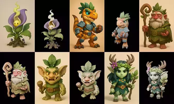 Role Play Fantasy Character bundle 18 pack 100 glb