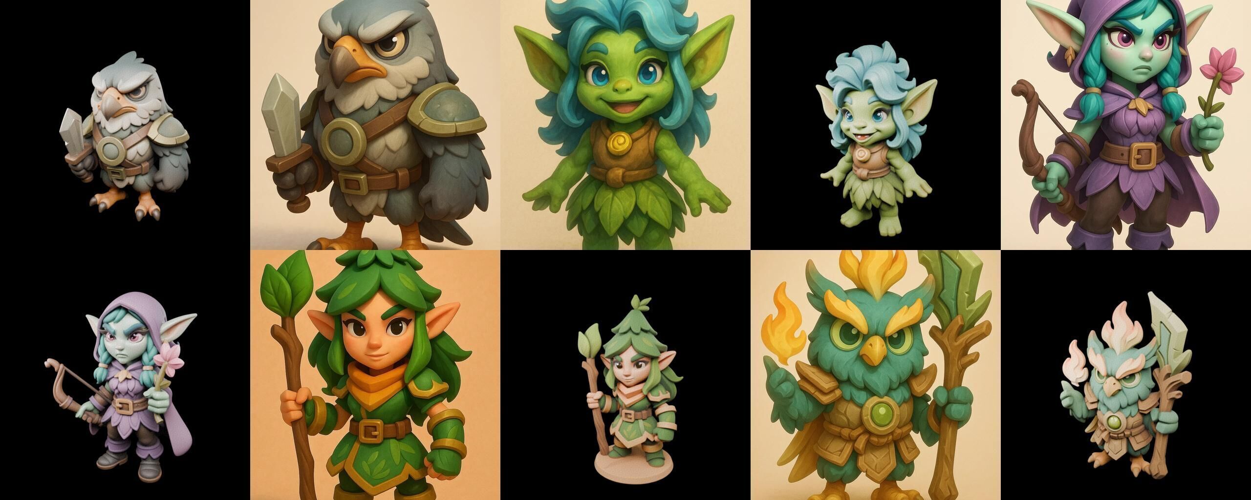 Role Play Fantasy Character bundle 18 pack 100 glb Low-poly 3D model_10