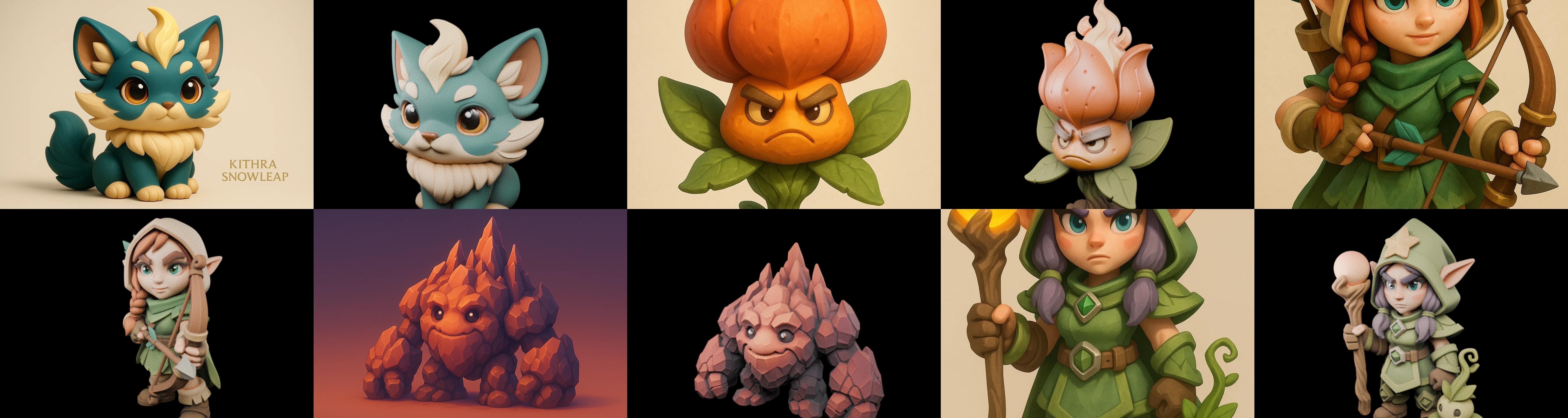 Role Play Fantasy Character bundle 18 pack 100 glb Low-poly 3D model_18