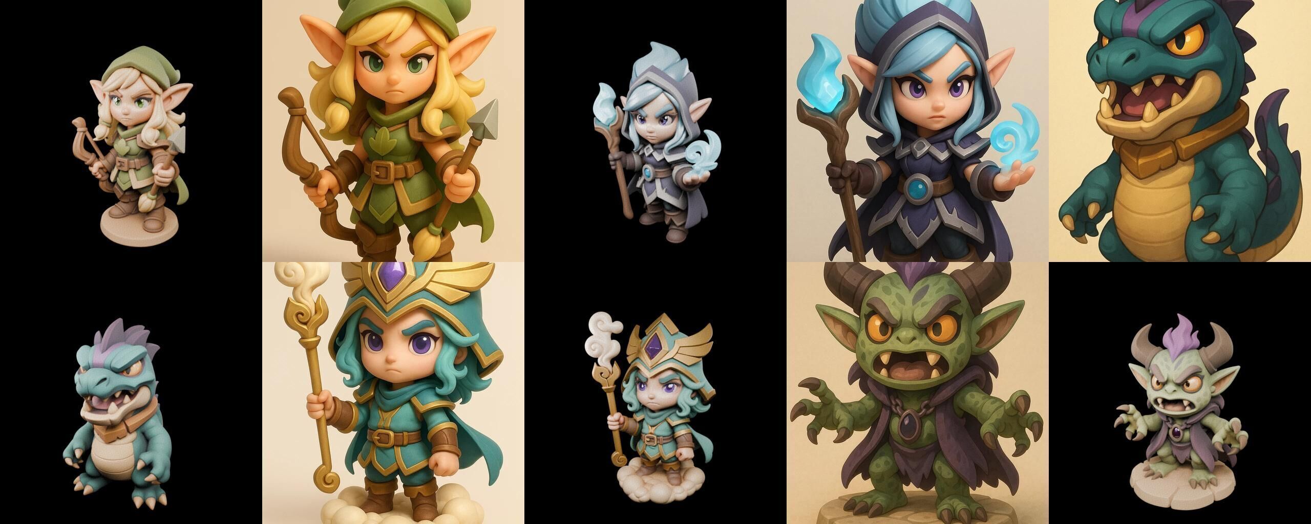 Role Play Fantasy Character bundle 18 pack 100 glb Low-poly 3D model_8