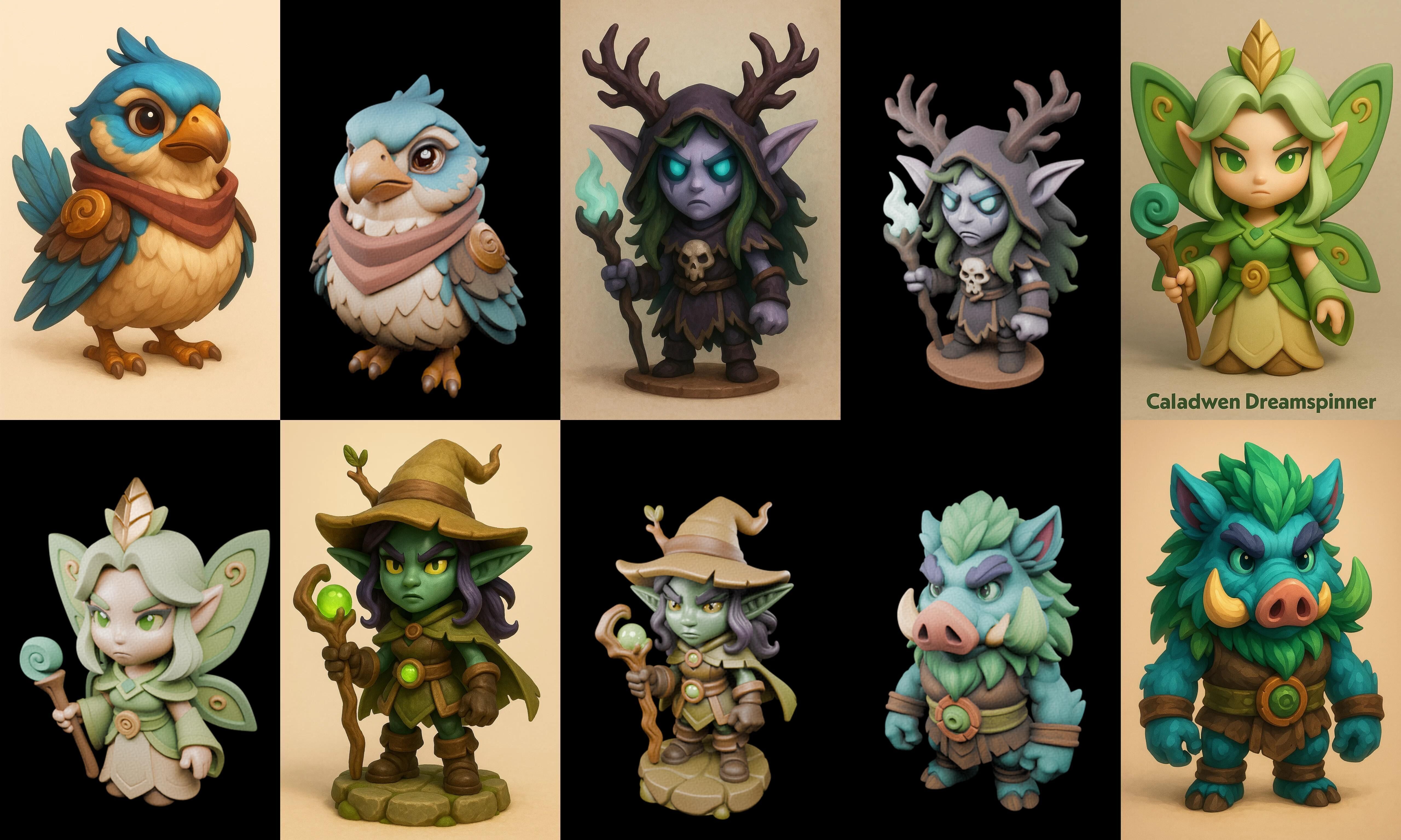 Role Play Fantasy Character bundle 18 pack 100 glb Low-poly 3D model_15