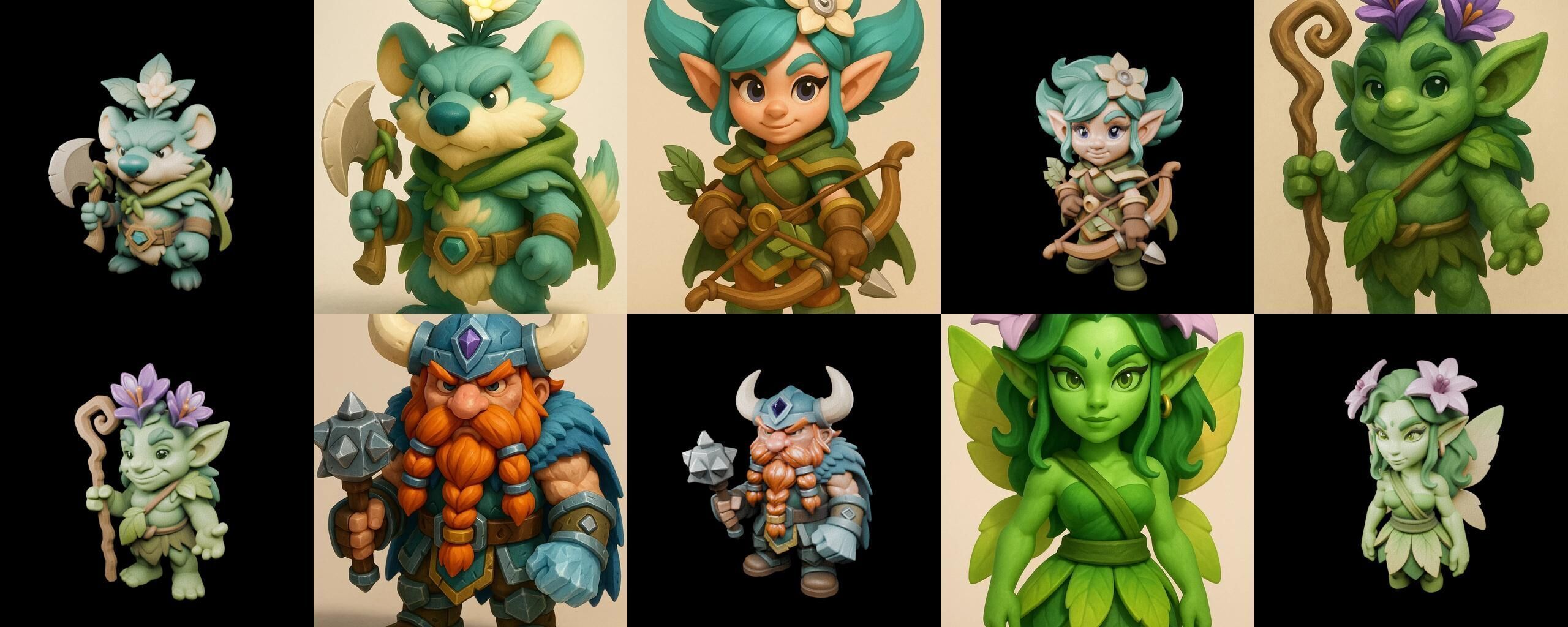 Role Play Fantasy Character bundle 18 pack 100 glb Low-poly 3D model_6