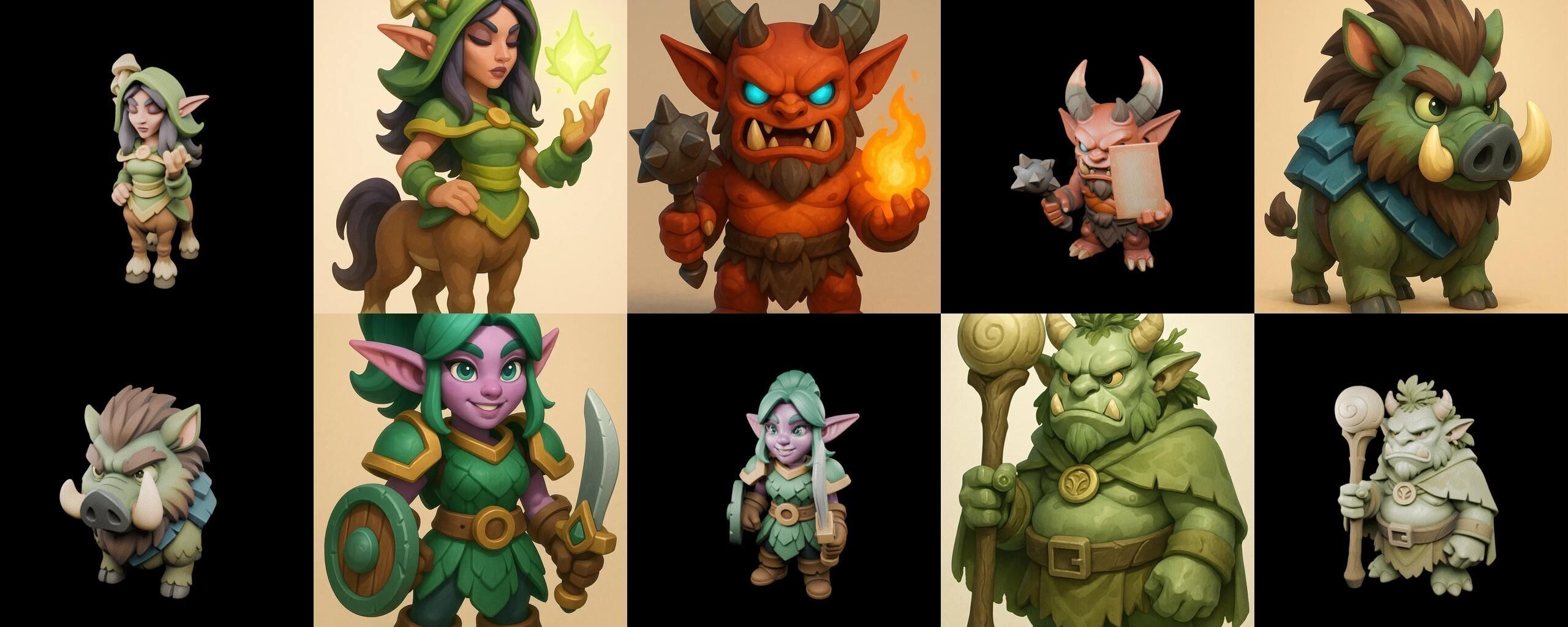 Role Play Fantasy Character bundle 13 pack 100 glb Low-poly 3D model_2