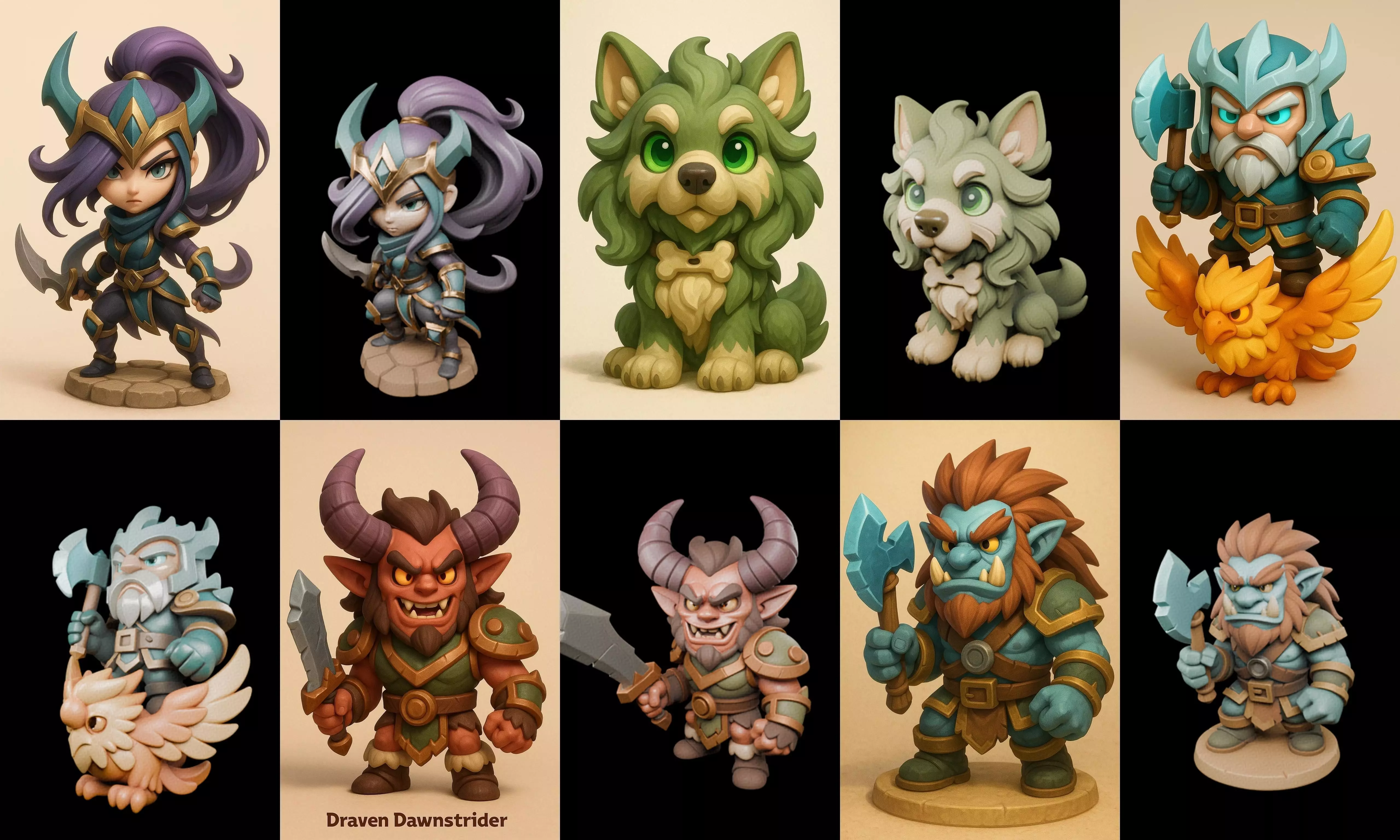 Role Play Fantasy Character bundle 13 pack 100 glb Low-poly 3D model_0
