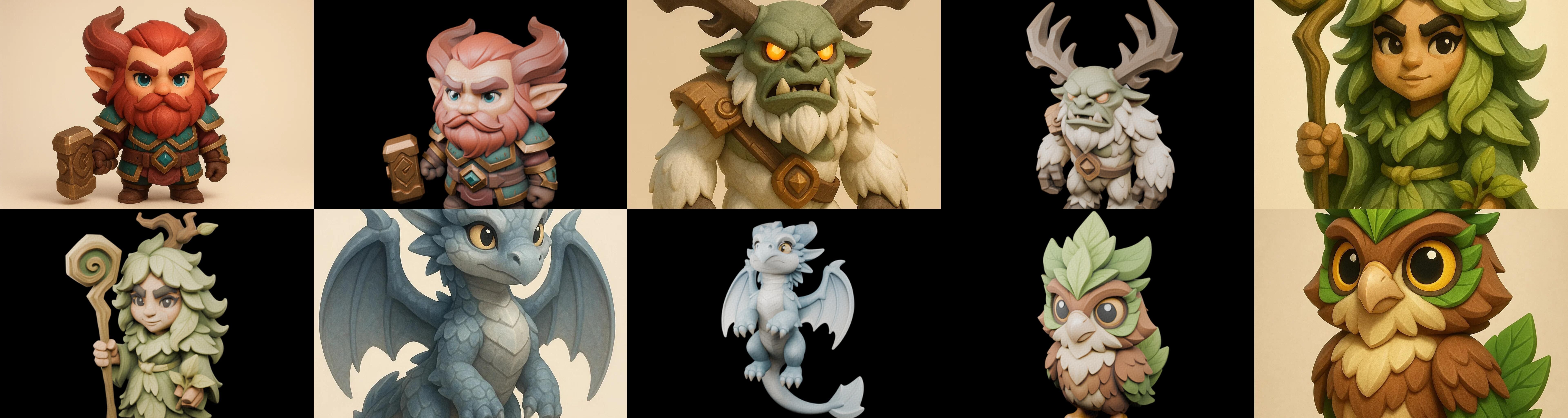 Role Play Fantasy Character bundle 13 pack 100 glb Low-poly 3D model_5