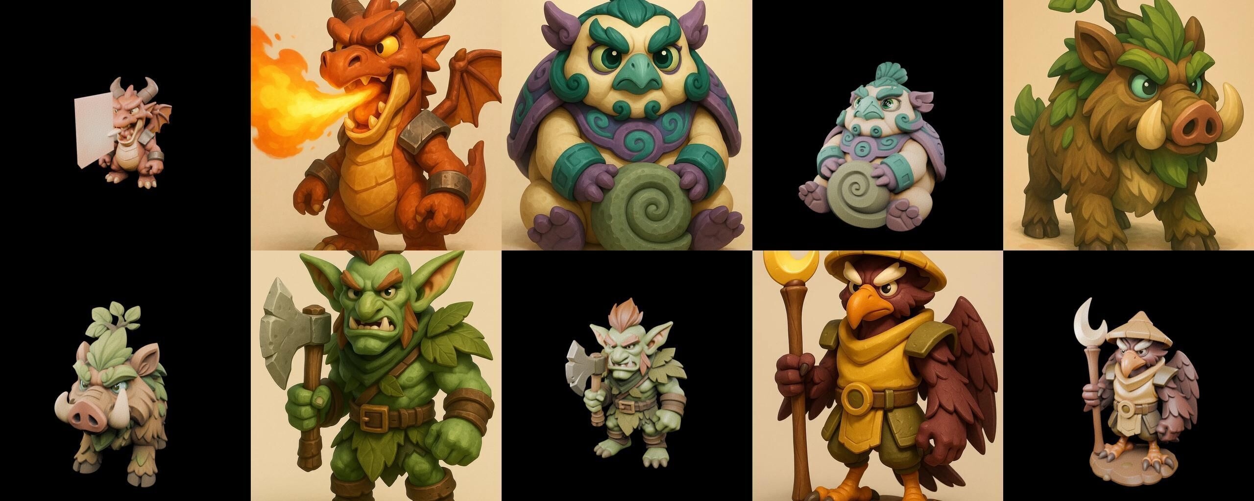 Role Play Fantasy Character bundle 12 pack 100 glb Low-poly 3D model_6