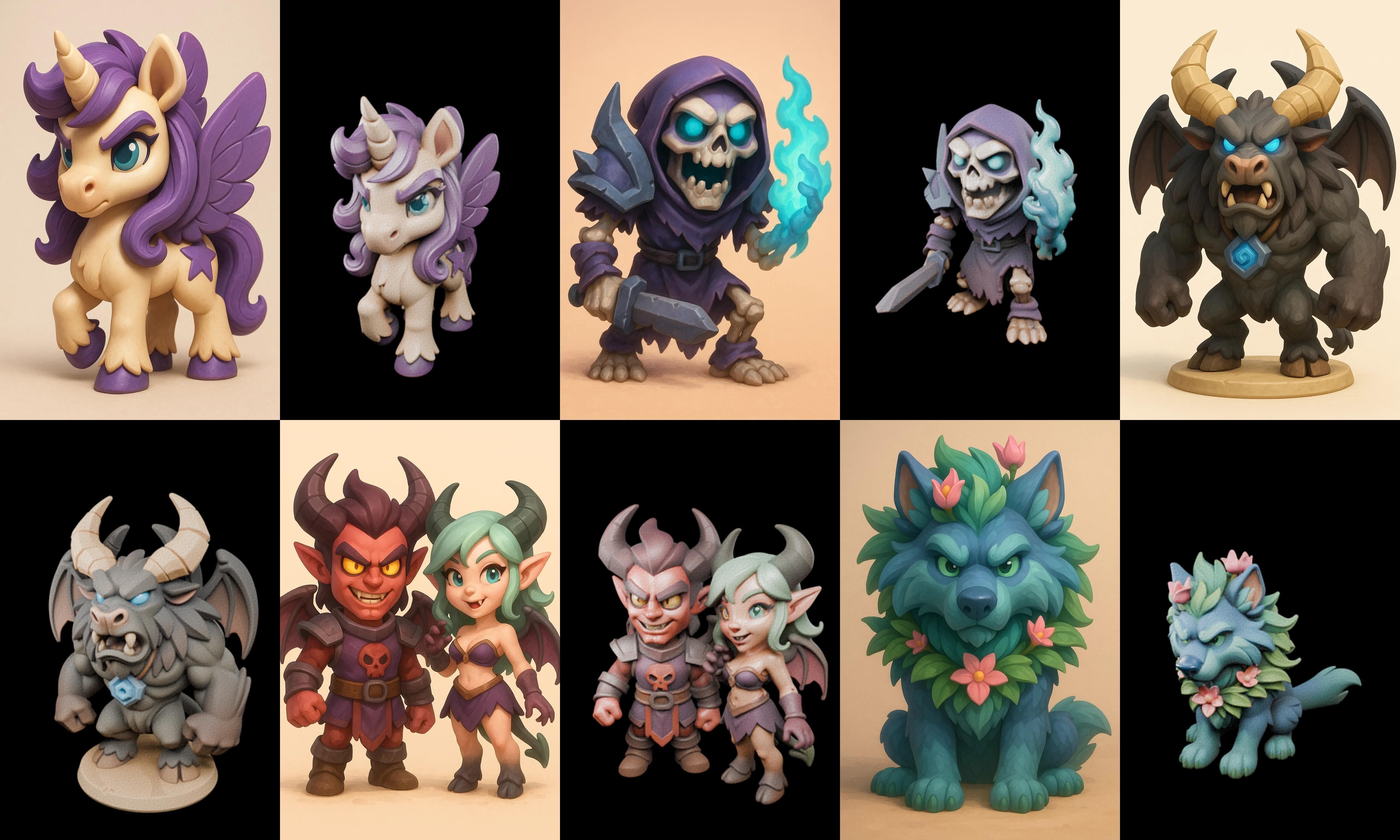 Role Play Fantasy Character bundle 12 pack 100 glb Low-poly 3D model_11