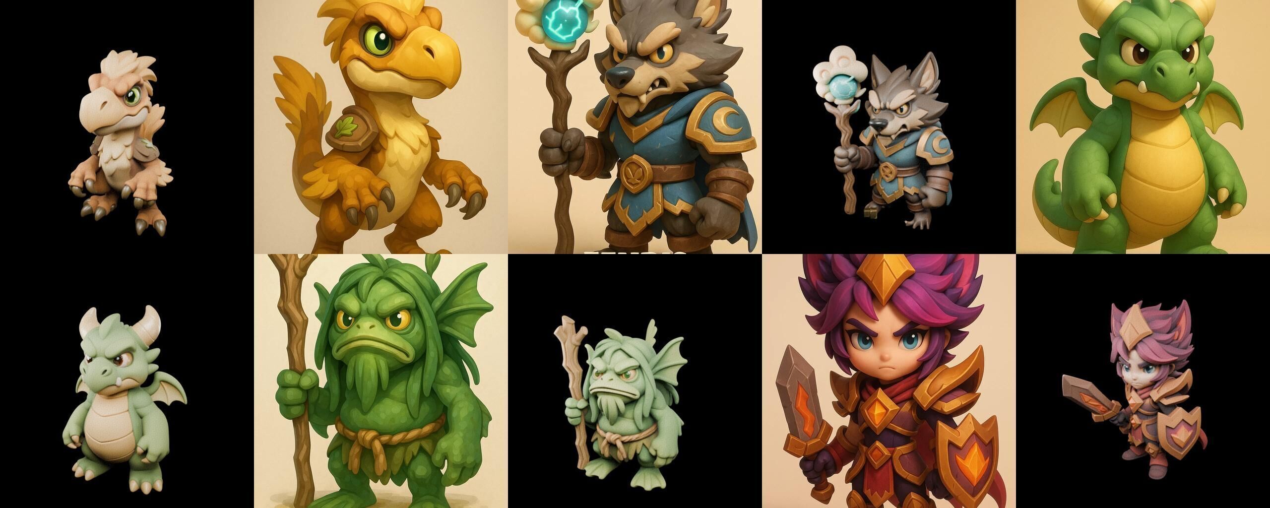 Role Play Fantasy Character bundle 12 pack 100 glb Low-poly 3D model_4