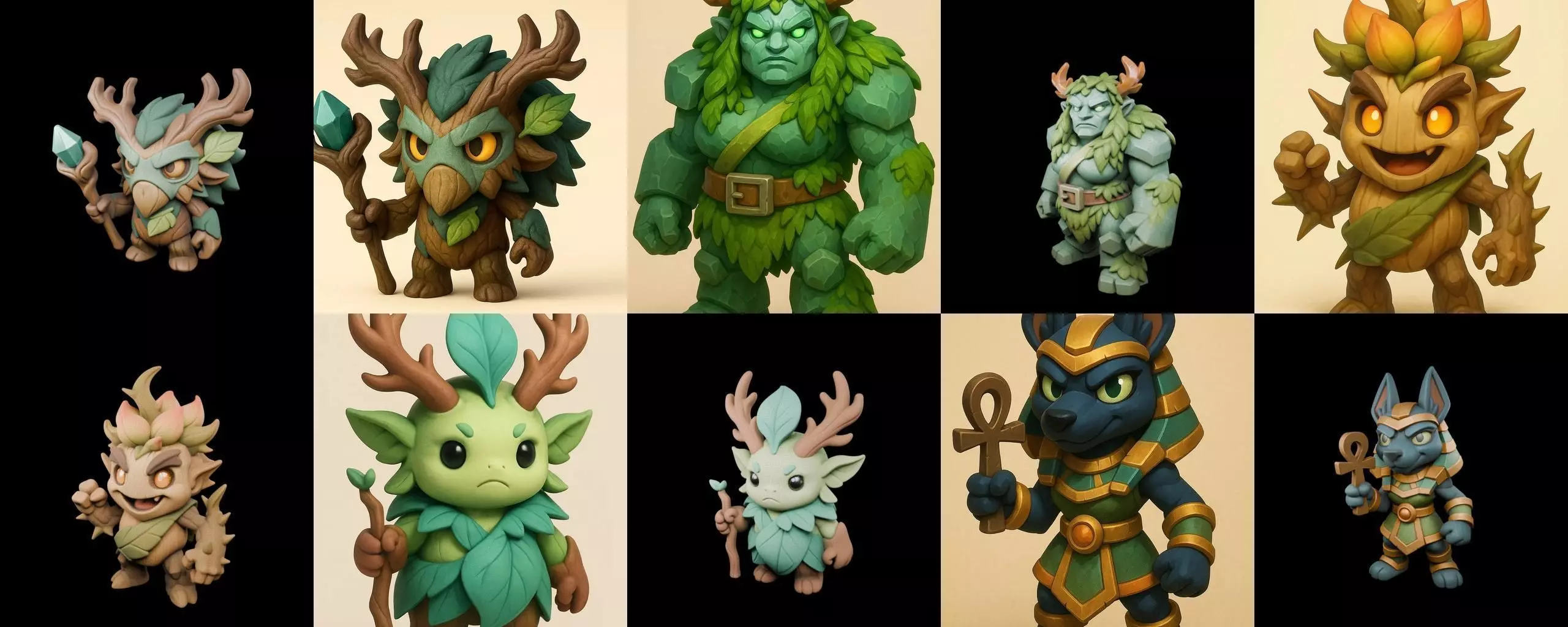 Role Play Fantasy Character bundle 12 pack 100 glb Low-poly 3D model_0