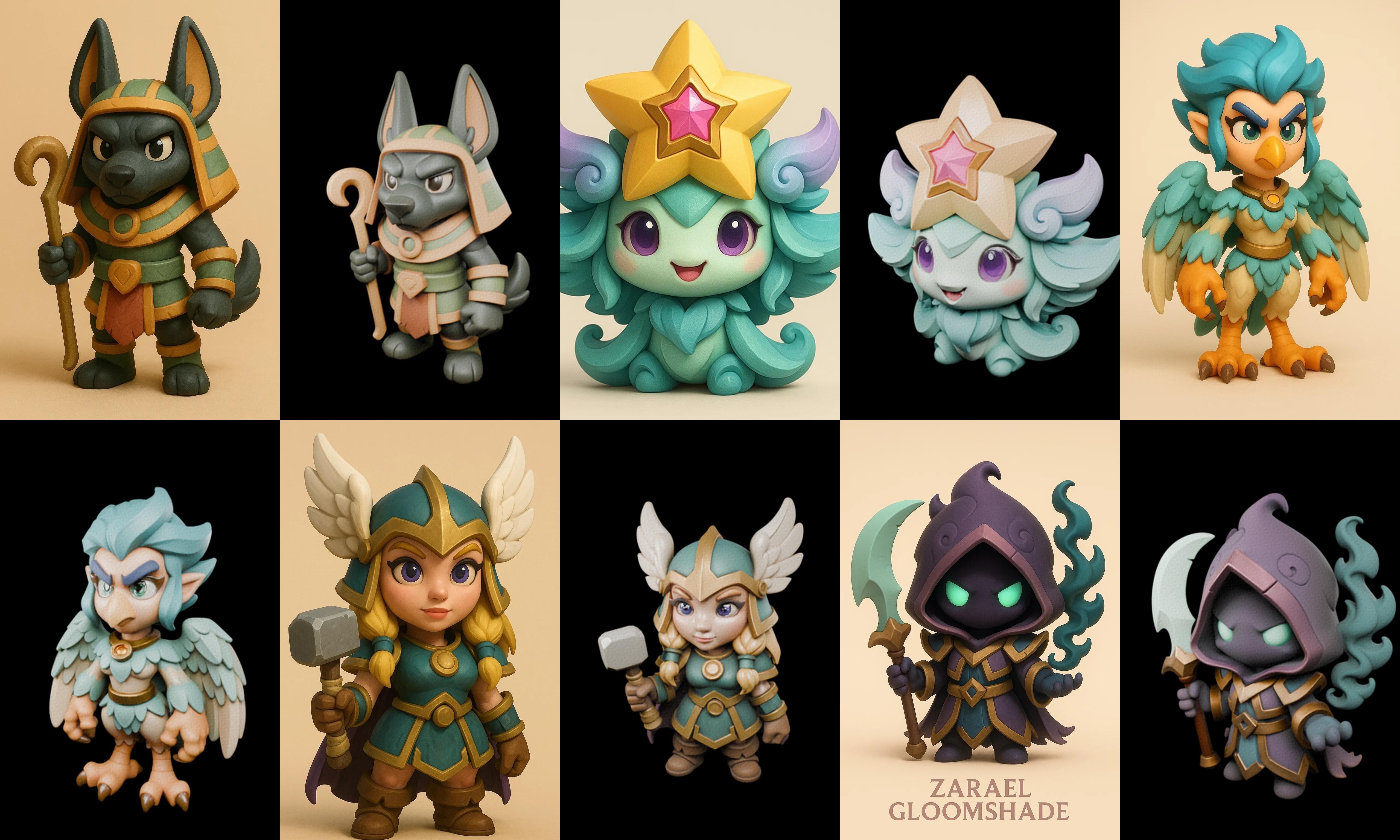 Role Play Fantasy Character bundle 12 pack 100 glb Low-poly 3D model_18