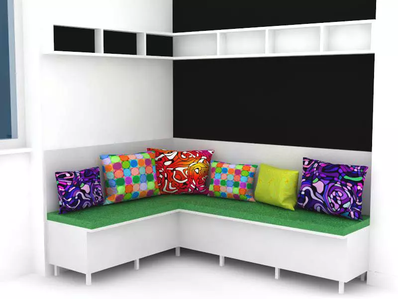 Kitchen corner seating 3D model_0