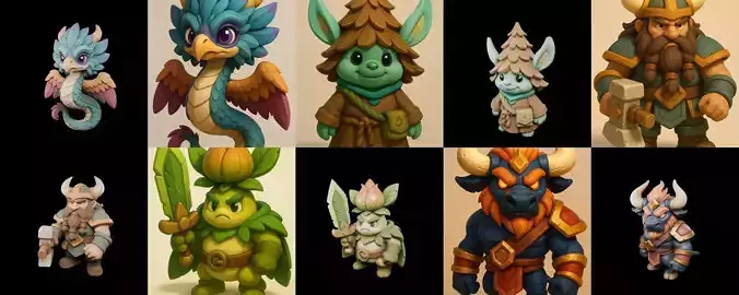 Role Play Fantasy Character bundle 1 pack 100 glb