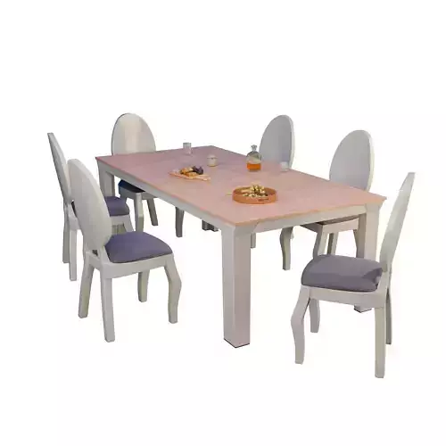 table and chair Low-poly 3D model