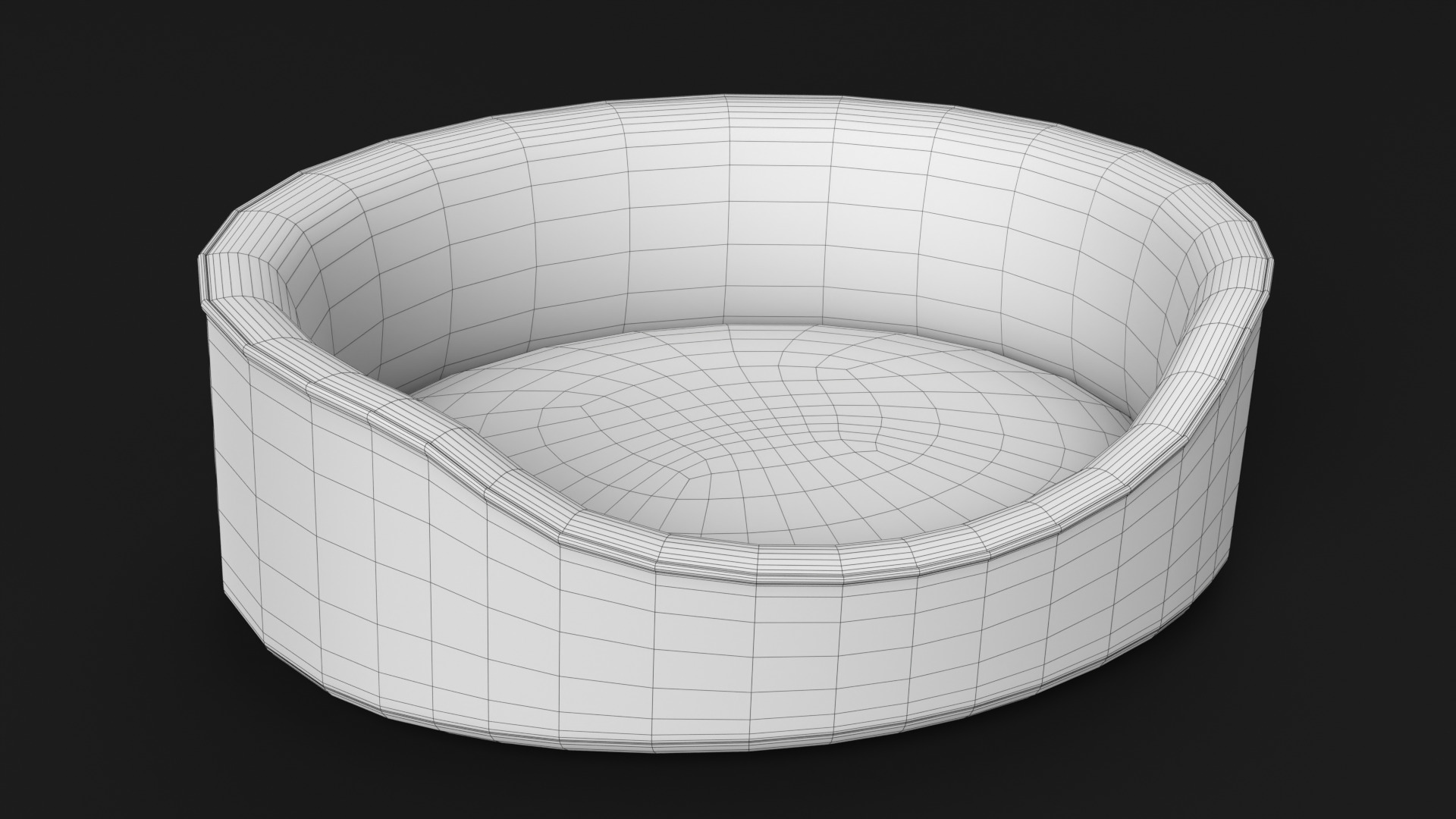 Pet Bed Low-poly 3D model_11