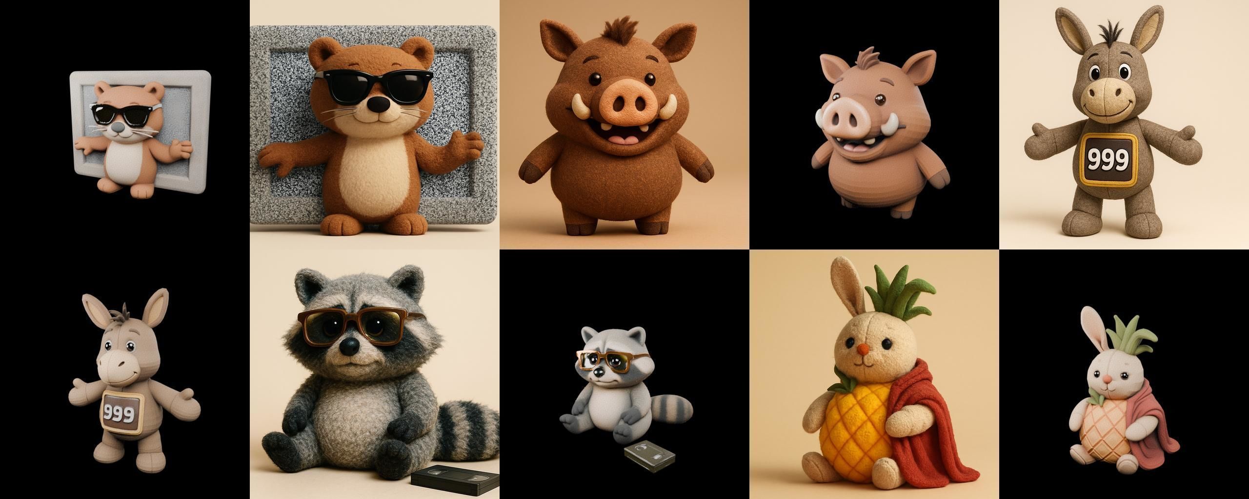 Funny Animals bundle 6 pack 100 glb Low-poly 3D model_10