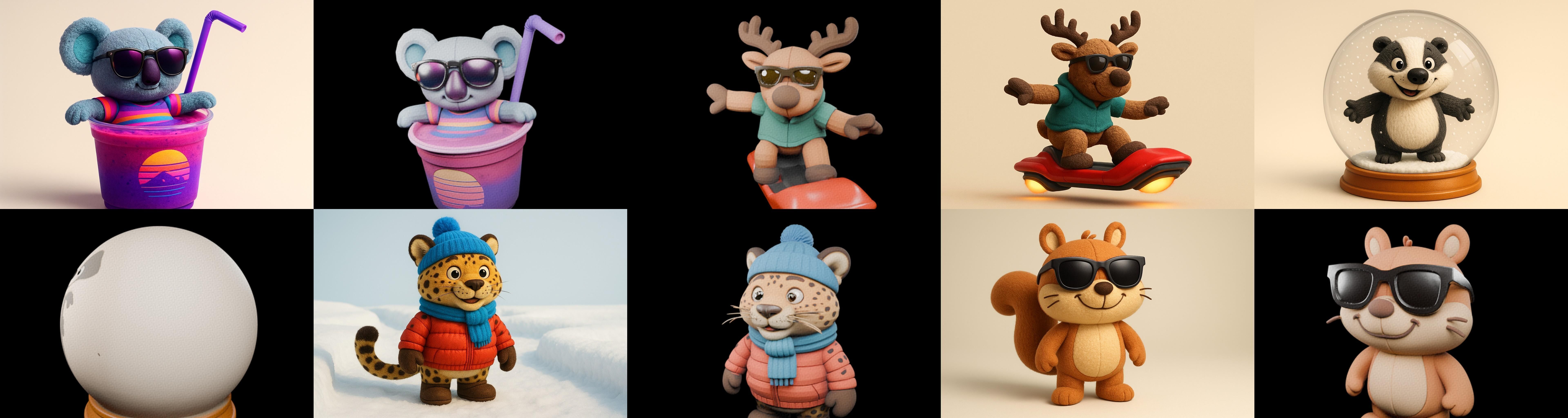 Funny Animals bundle 6 pack 100 glb Low-poly 3D model_19