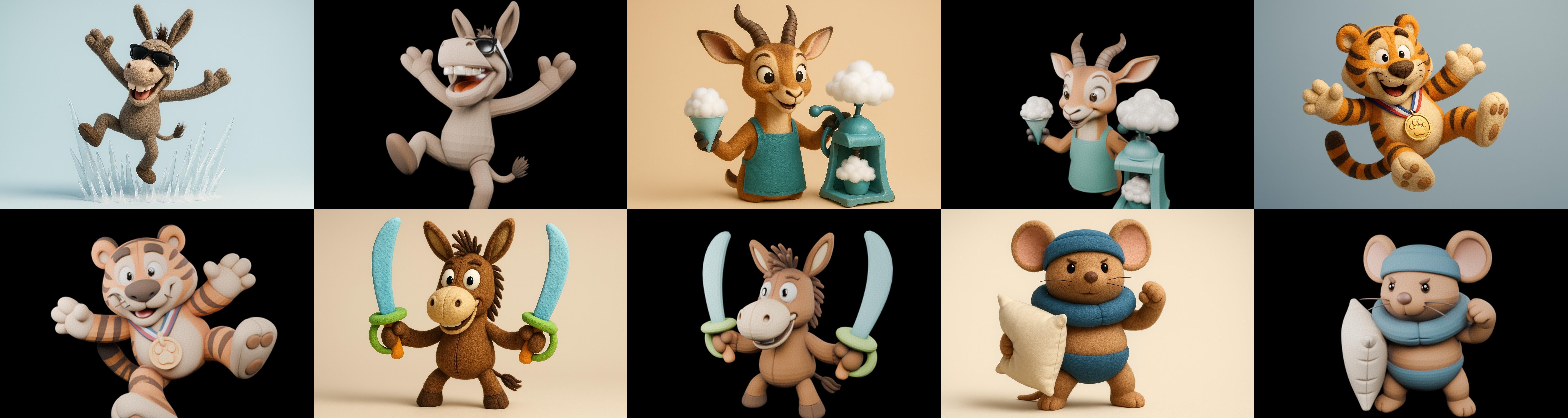 Funny Animals bundle 6 pack 100 glb Low-poly 3D model_16