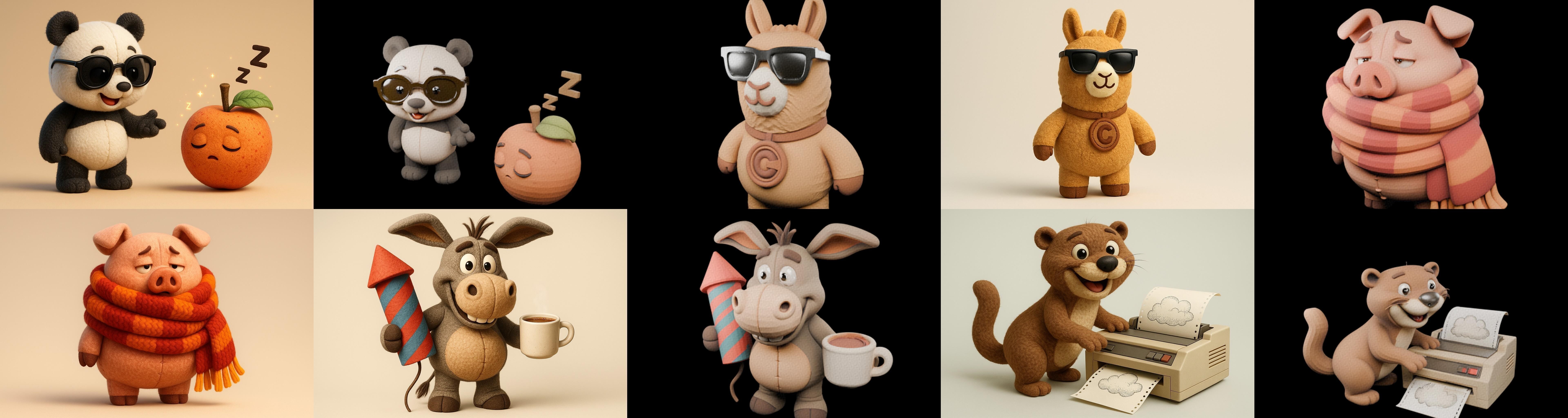Funny Animals bundle 6 pack 100 glb Low-poly 3D model_6