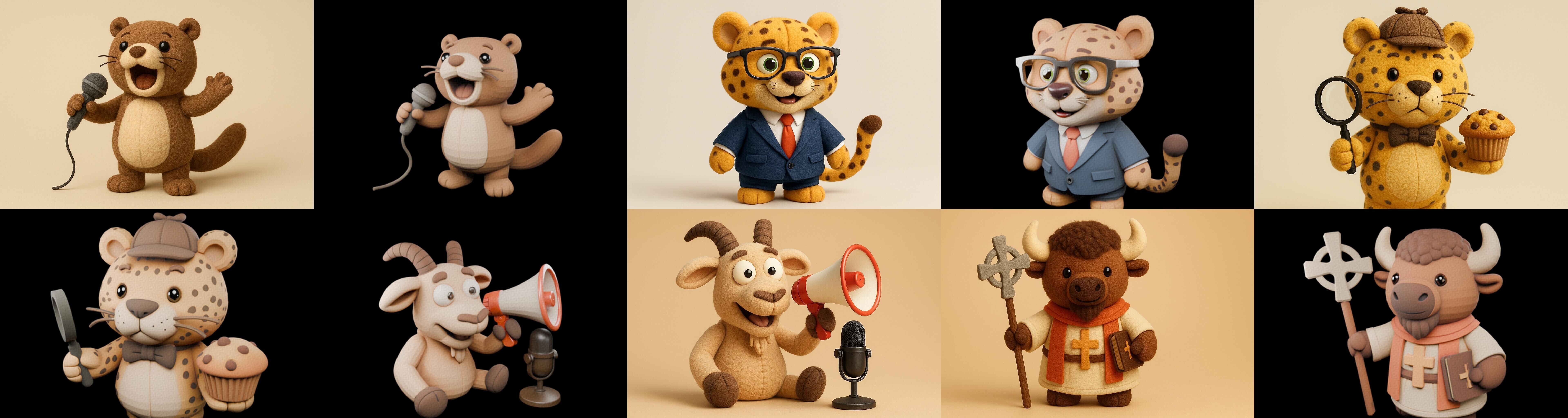 Funny Animals bundle 6 pack 100 glb Low-poly 3D model_7