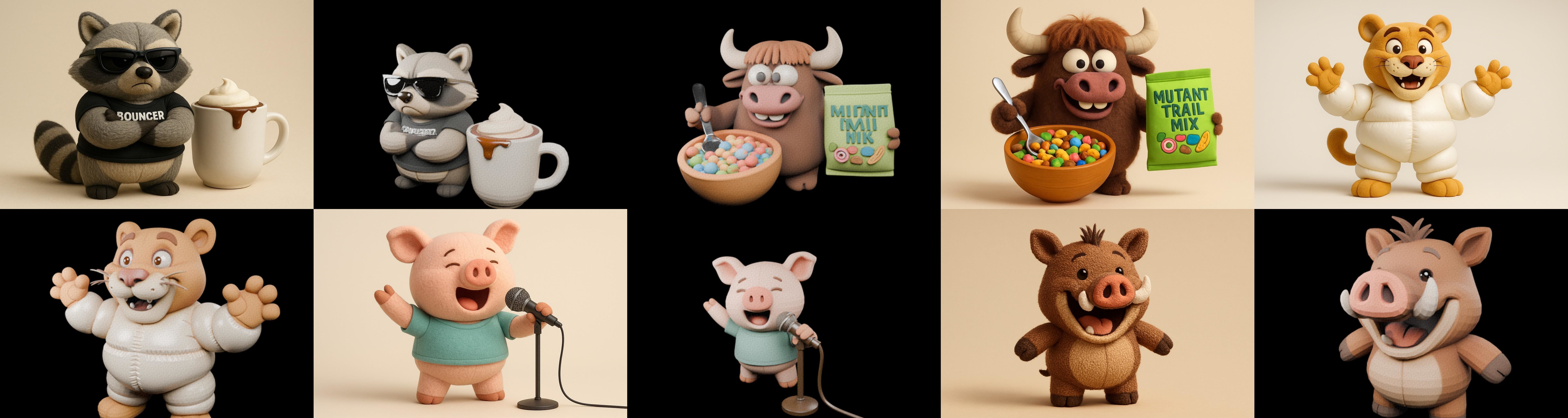 Funny Animals bundle 6 pack 100 glb Low-poly 3D model_8