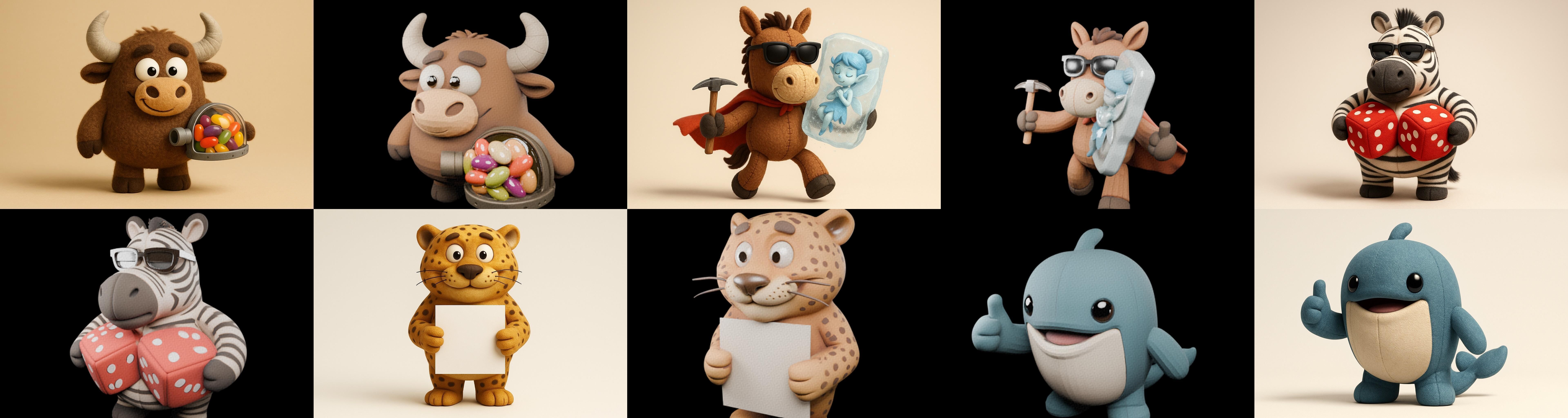 Funny Animals bundle 6 pack 100 glb Low-poly 3D model_18