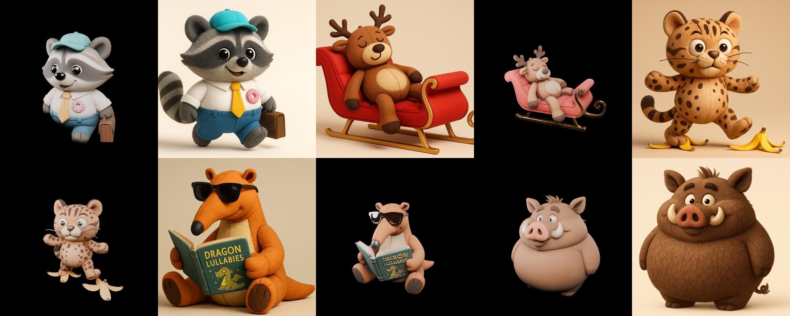 Funny Animals bundle 6 pack 100 glb Low-poly 3D model_5