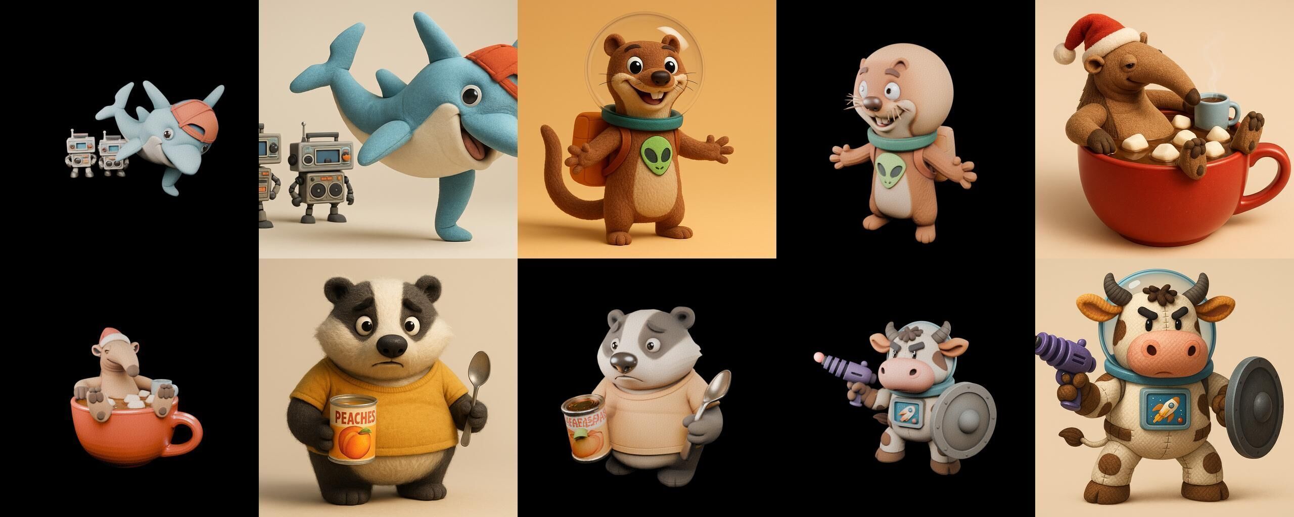 Funny Animals bundle 6 pack 100 glb Low-poly 3D model_17