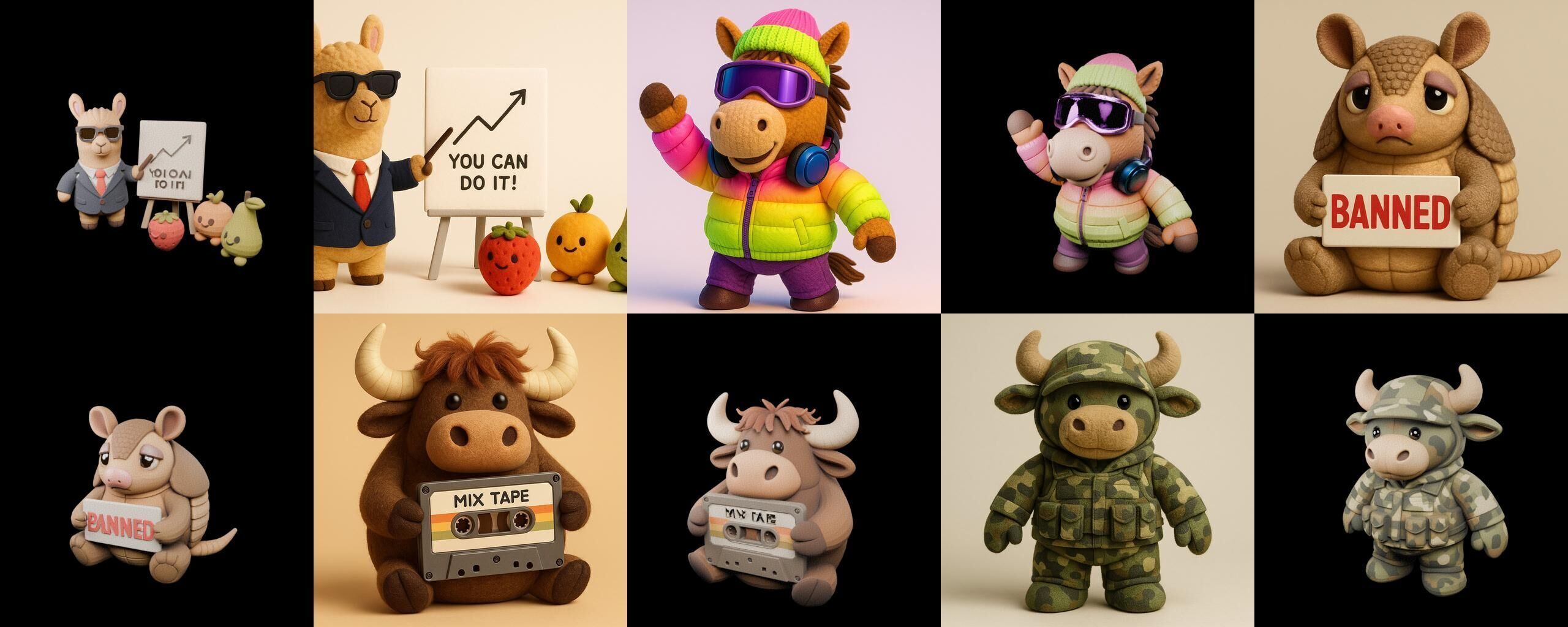 Funny Animals bundle 6 pack 100 glb Low-poly 3D model_2