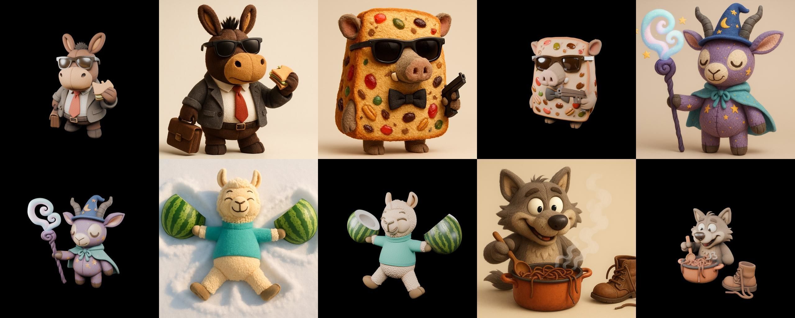 Funny Animals bundle 4 pack 100 glb Low-poly 3D model_9