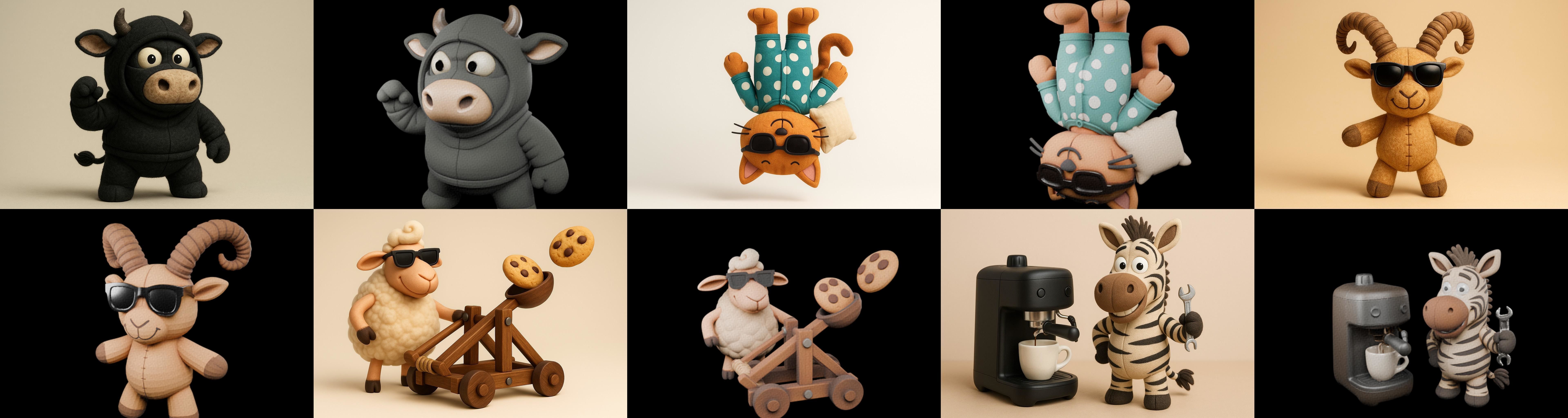 Funny Animals bundle 4 pack 100 glb Low-poly 3D model_4