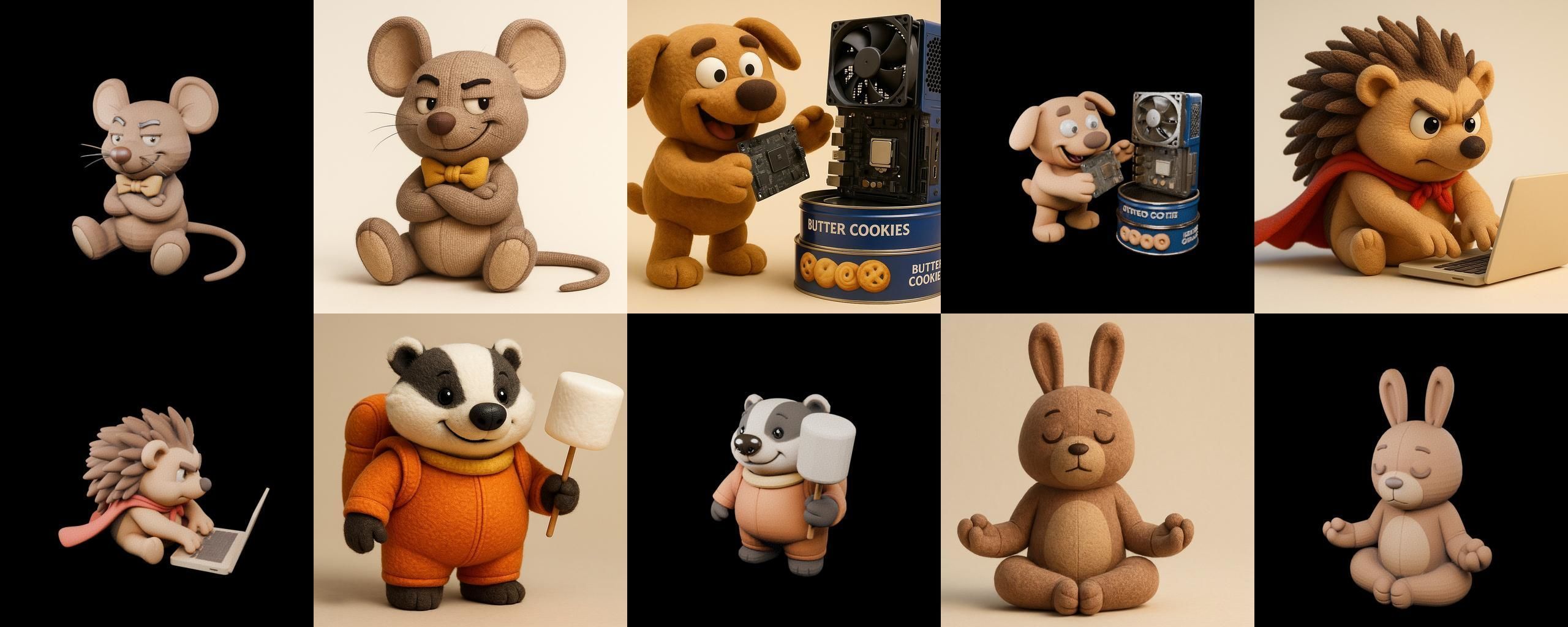 Funny Animals bundle 4 pack 100 glb Low-poly 3D model_7