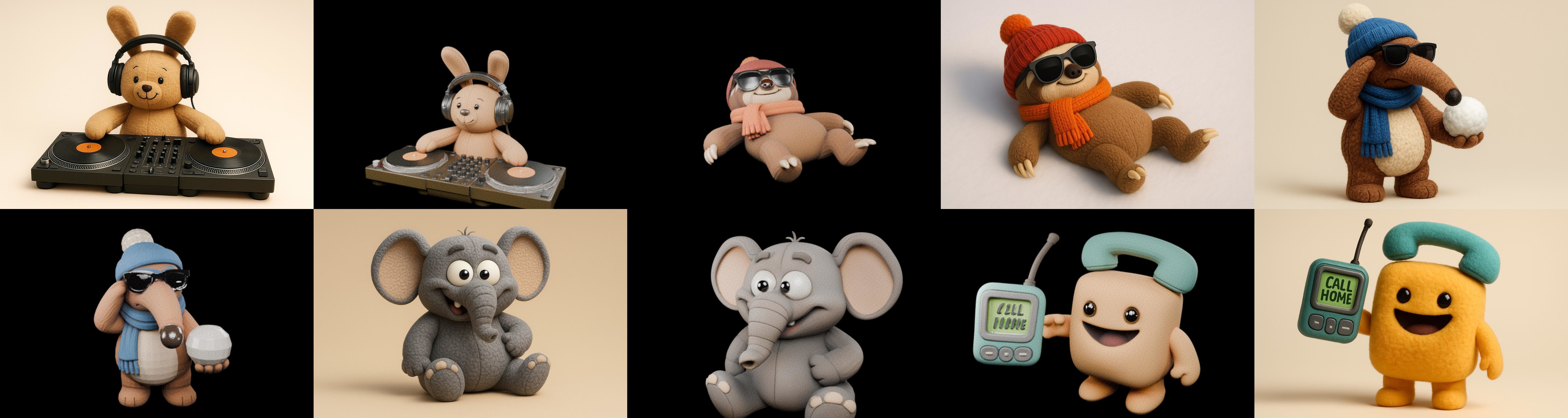 Funny Animals bundle 4 pack 100 glb Low-poly 3D model_10