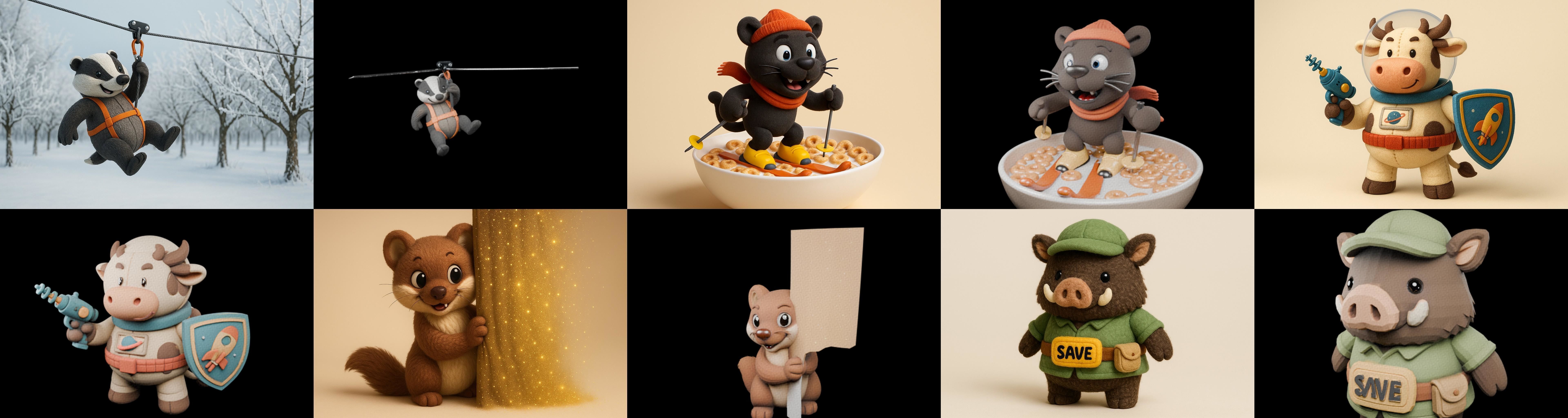 Funny Animals bundle 4 pack 100 glb Low-poly 3D model_18