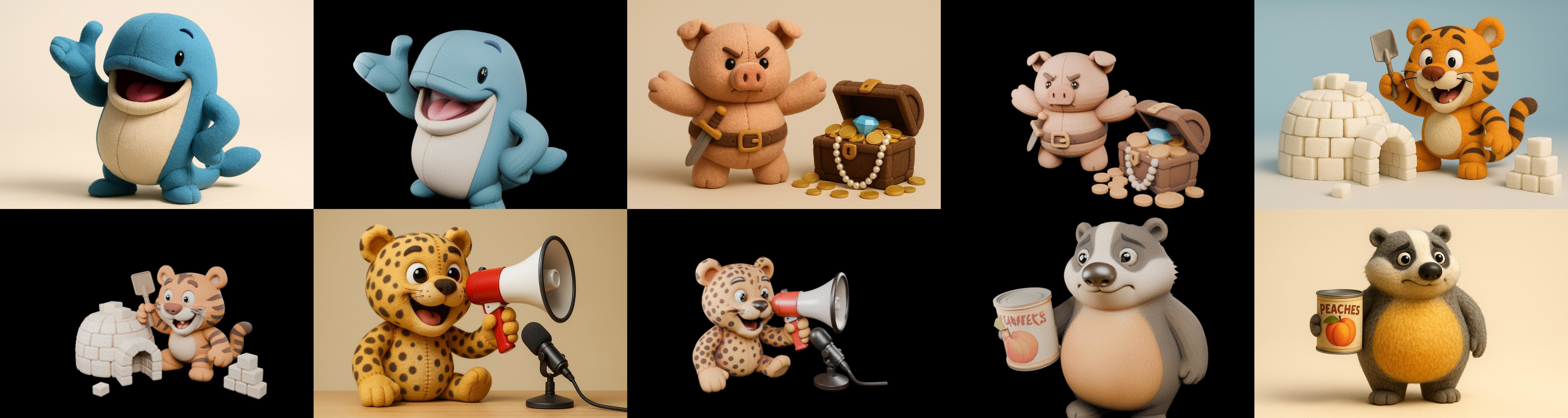 Funny Animals bundle 4 pack 100 glb Low-poly 3D model_3