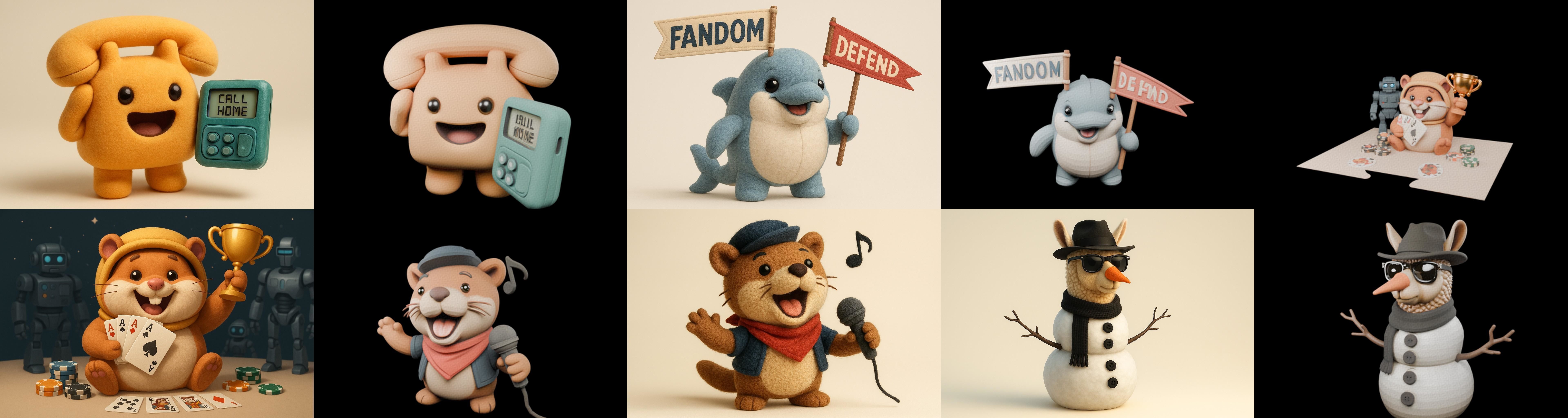 Funny Animals bundle 4 pack 100 glb Low-poly 3D model_13