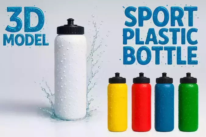 Sport Plastic Bottle 3D Model