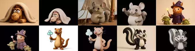 Funny Animals bundle 23 pack 76 glb