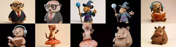 Funny Animals bundle 21 pack 100 glb