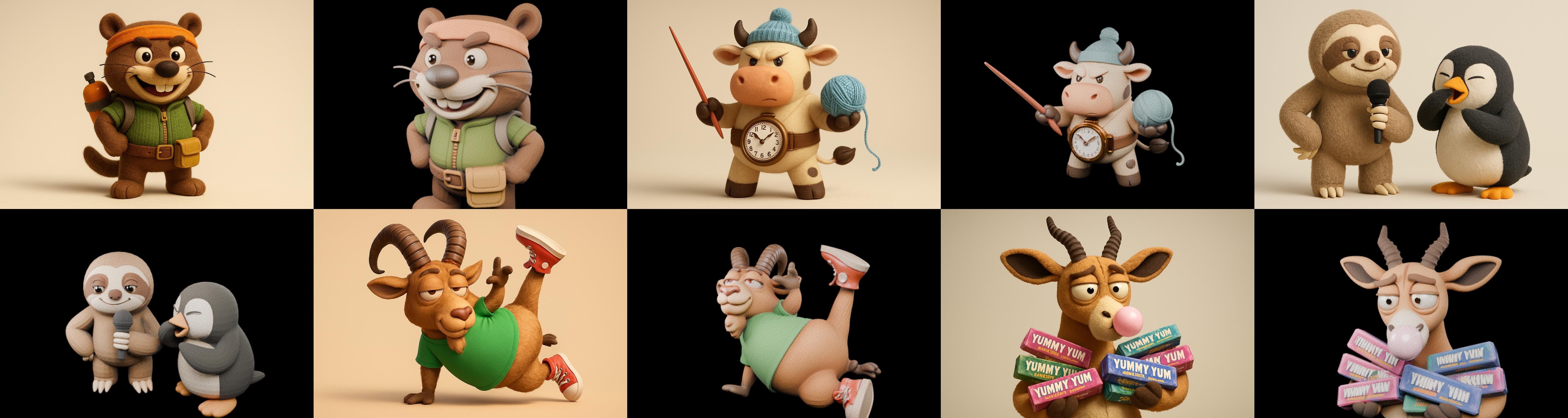 Funny Animals bundle 18 pack 100 glb Low-poly 3D model_10