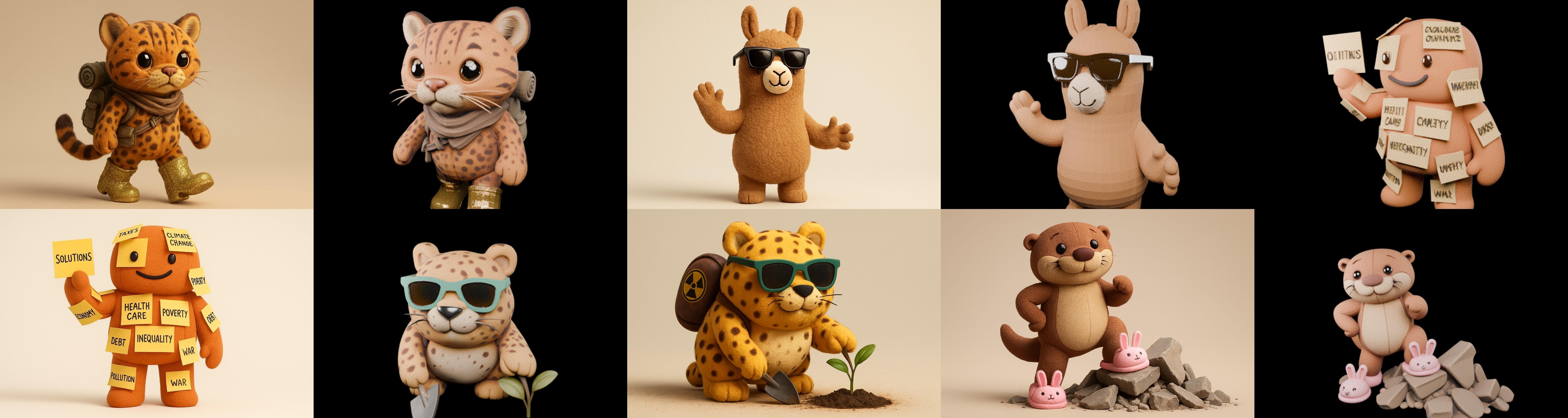 Funny Animals bundle 18 pack 100 glb Low-poly 3D model_3