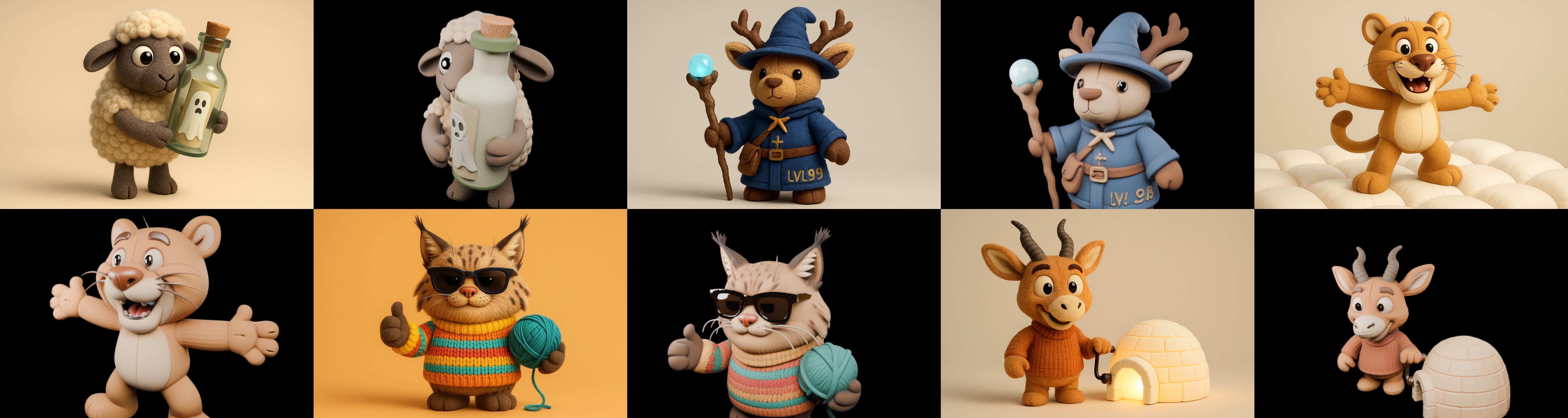 Funny Animals bundle 18 pack 100 glb Low-poly 3D model_19