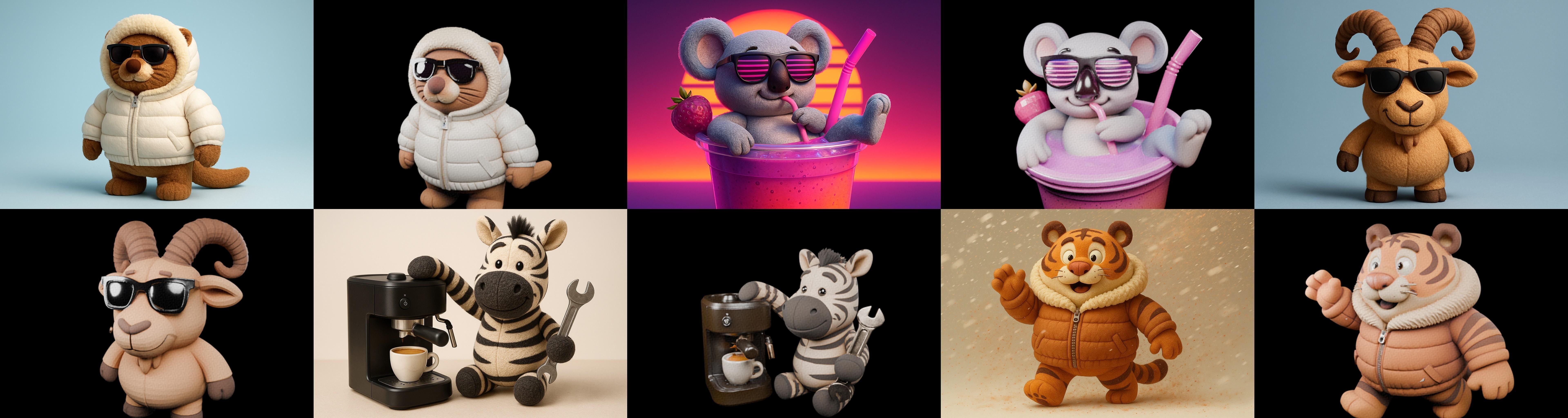 Funny Animals bundle 18 pack 100 glb Low-poly 3D model_5