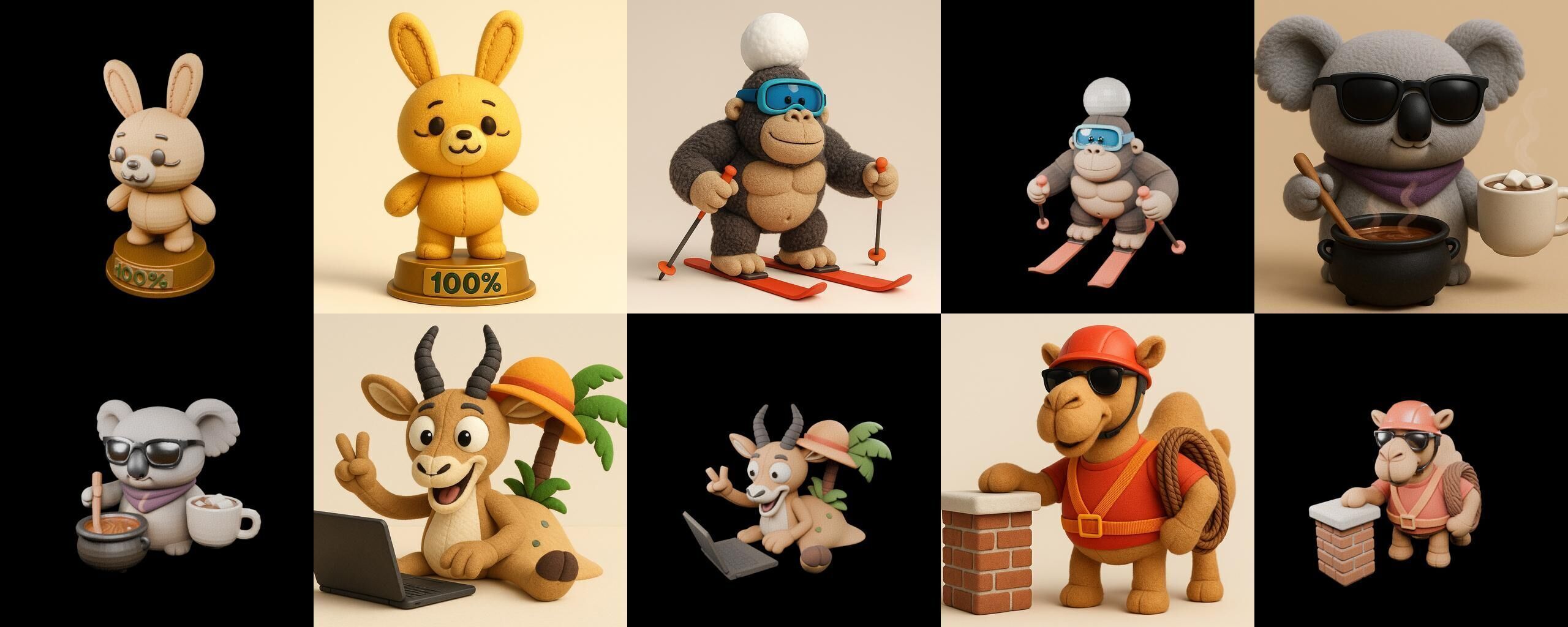 Funny Animals bundle 18 pack 100 glb Low-poly 3D model_12