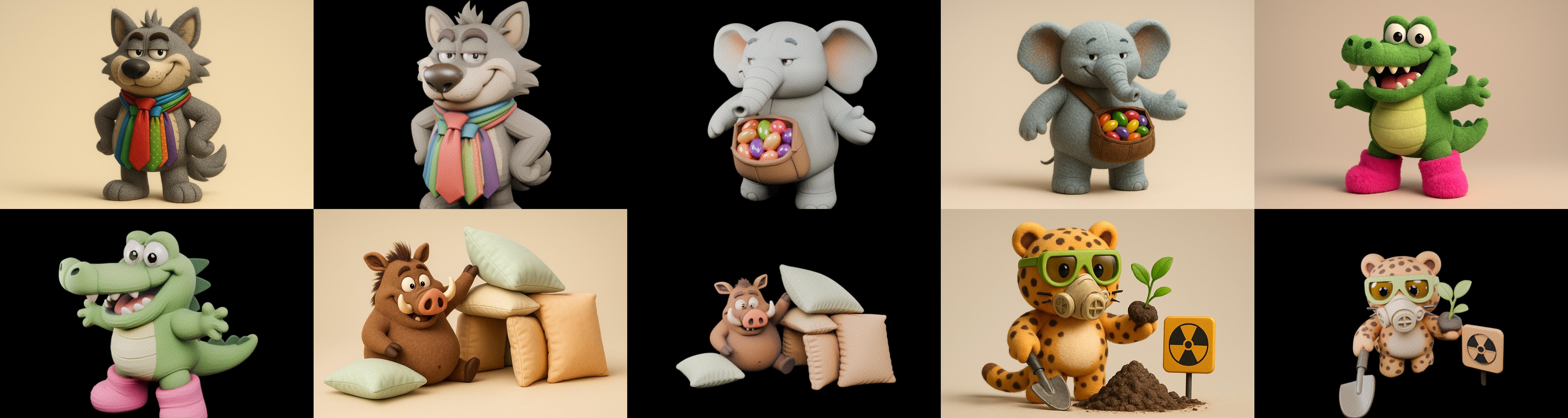 Funny Animals bundle 18 pack 100 glb Low-poly 3D model_13