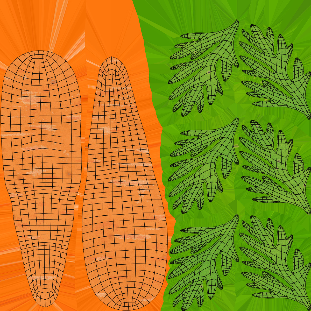 Carrot Low-poly 3D model_13