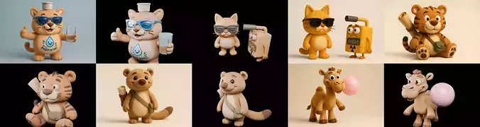 Funny Animals bundle 15 pack 100 glb